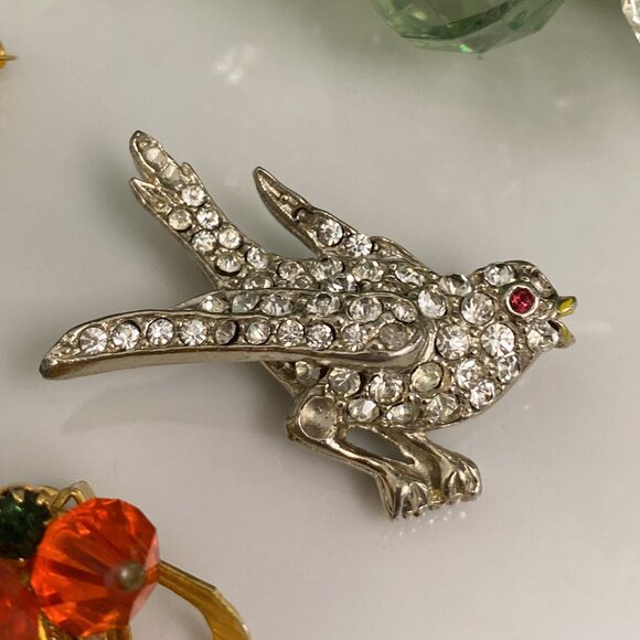 LOT/COLLECTION RHINESTONE ANIMAL BROOCHES (SWAROVSKI, VAN DELL, D’ORLAN,E PEARL) - Picture 5 of 16